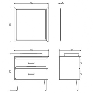 COMFORTY Зеркало "Империя-80" белый глянец в Сочи и Адлере COMFORTY Зеркало "Империя-80" белый глянец в Сочи и Адлере