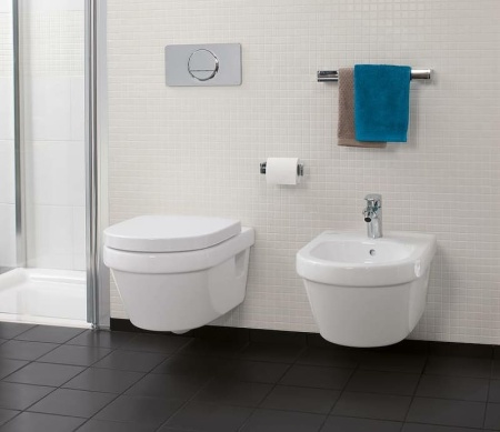 Унитаз, Villeroy&Boch, Architectura, традиционный (с закрытым смывным краем), тип установки-подвесной, ширина, мм-530, глубина, мм-370, высота, мм-325 в Сочи и Адлере