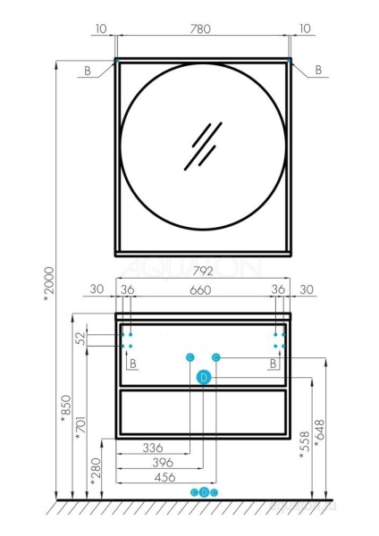 Зеркало 80 Акватон Лофт Фабрик, дуб кантри в Сочи и Адлере Зеркало 80 Акватон Лофт Фабрик, дуб кантри в Сочи и Адлере