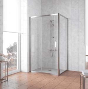 Душевой уголок ZA-F TUR NOVO h1900 120*90 08 01 профиль хром глянценвый стекло прозрачное в Сочи и Адлере