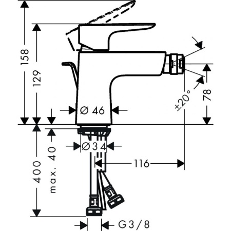 71720700 HG Talis E Смеситель для биде белый матовый в Сочи и Адлере 71720700 HG Talis E Смеситель для биде белый матовый в Сочи и Адлере