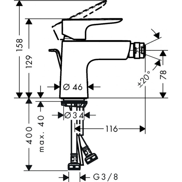 71720700 HG Talis E Смеситель для биде белый матовый в Сочи и Адлере 71720700 HG Talis E Смеситель для биде белый матовый в Сочи и Адлере