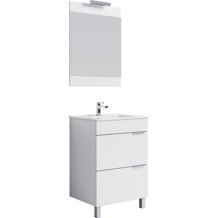 БРИГ 60 Тумба на ножках, два ящика с раковиной КВАДРО 60 (Ш60,5хВ85,5хГ47) Br.01.06/2/W+Quadro 60  в Сочи и Адлере