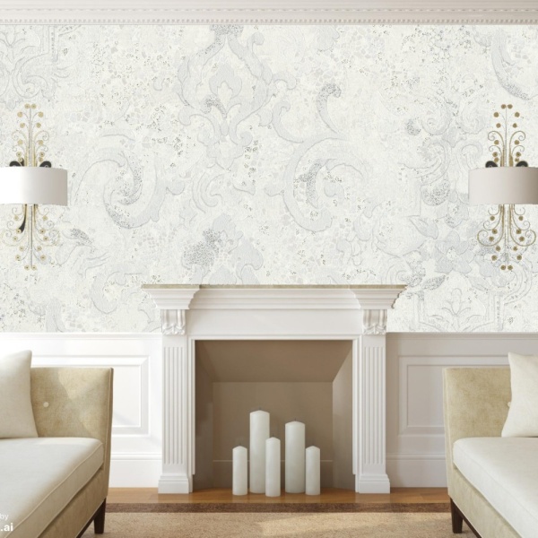 Обои Euro Decor Byzantium, винил на флизелиновой основе, 1,06*10,05м, Белый мотив в Сочи и Адлере