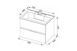 Раковина для тумбы Aquanet Фортуна 70  в Сочи и Адлере Раковина для тумбы Aquanet Фортуна 70  в Сочи и Адлере