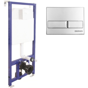 Инсталляция BERGES для скрытого монтажа NOVUM L3 с кнопкой хром глянец в Сочи и Адлере