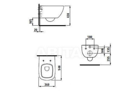 LAUFEN Palomba Унитаз подвесной без сиденья в Сочи и Адлере