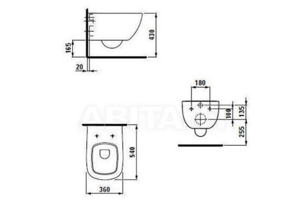 LAUFEN Palomba Унитаз подвесной без сиденья в Сочи и Адлере LAUFEN Palomba Унитаз подвесной без сиденья в Сочи и Адлере