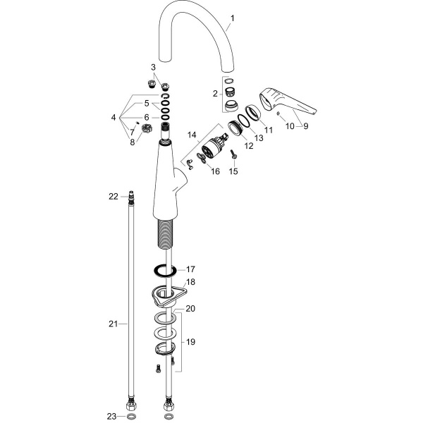 72810000 HG Talis S Смеситель для кухни 260, однорычажный, с поворотным изливом в Сочи и Адлере 72810000 HG Talis S Смеситель для кухни 260, однорычажный, с поворотным изливом в Сочи и Адлере