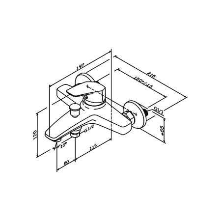Gem смеситель для ванны и душа излив 175мм, хром в Сочи и Адлере