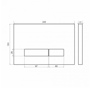 Клавиша Sole S0120 black к системе инсталляции Sole для подвесного унитаза, без толкателей  в Сочи и Адлере