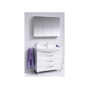 МС 100 Зеркальный шкаф с тремя дверьми на петлях с плавным закрыванием (Ш100хВ70хГ15) в Сочи и Адлере МС 100 Зеркальный шкаф с тремя дверьми на петлях с плавным закрыванием (Ш100хВ70хГ15) в Сочи и Адлере