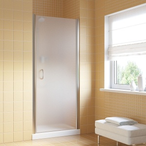 Душевая дверь в нишу Vegas Glass EP 80 08 10 профиль глянцевый хром, стекло сатин