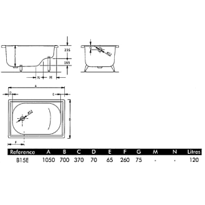 Ванна стальная BLB EUROPA 105*70, сидячая в Сочи и Адлере Ванна стальная BLB EUROPA 105*70, сидячая в Сочи и Адлере