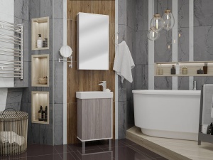 Эмма Тумба 447,5х625х245 белый/дуб Навара) (раковина приобретается отдельно Эрис 46) в Сочи и Адлере Эмма Тумба 447,5х625х245 белый/дуб Навара) (раковина приобретается отдельно Эрис 46) в Сочи и Адлере