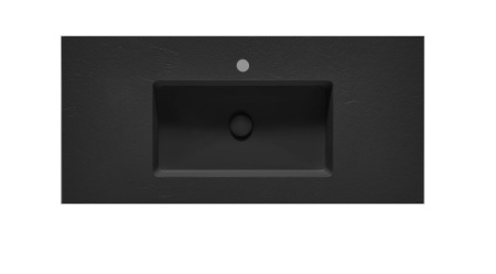 INTEGRA Раковина-столешница из искусственного мрамора (акрон) ENCIM.INTEGRA_100_S/F_SLATE_NEGRO, цвет NEGRO, 100,3x46,5x1,3