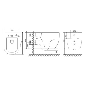 PANDORA 2 унитаз подвесной с крышкой Soft-close БЕЗОБОДКОВЫЙ в Сочи и Адлере