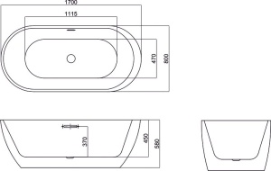 Акриловая ванна Black&White Swan SB105 в Сочи и Адлере Акриловая ванна Black&White Swan SB105 в Сочи и Адлере