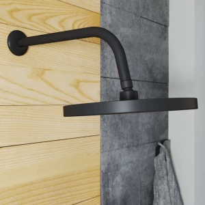 Душевая насадка верхняя круглая, черная, SpaHome, IDDIS,  в Сочи и Адлере