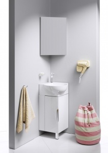 РИО 45 Тумба напольная угловая, две двери с раковиной ДЕЛЬТА 45 (450*180*450) в Сочи и Адлере РИО 45 Тумба напольная угловая, две двери с раковиной ДЕЛЬТА 45 (450*180*450) в Сочи и Адлере