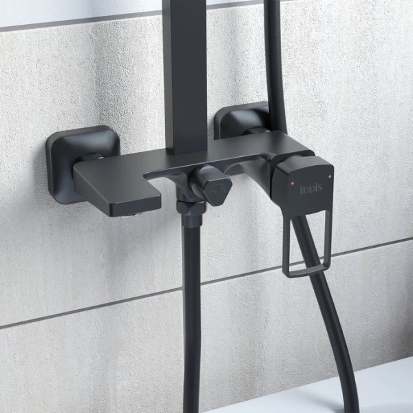 Смеситель с верхним душем, черный, Bild, IDDIS, BILBL1Fi06 в Сочи и Адлере Смеситель с верхним душем, черный, Bild, IDDIS, BILBL1Fi06 в Сочи и Адлере