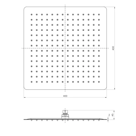 Душевая лейка верхняя Lemark LM9489S, квадратная, 400х400 мм., нерж. сталь в Сочи и Адлере