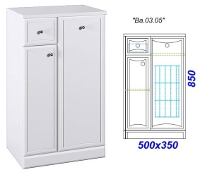 БАРСЕЛОНА 50 Тумба напольная с ящиком, бельевой корзиной и дверцей на петлях с плавным закрыванием (Ш50хВ85хГ35) в Сочи и Адлере БАРСЕЛОНА 50 Тумба напольная с ящиком, бельевой корзиной и дверцей на петлях с плавным закрыванием (Ш50хВ85хГ35) в Сочи и Адлере