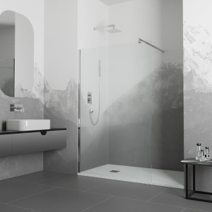 Душевая перегородка 100*195 RGW WA-002 Хром/Прозрачное/6 мм (990-1005) (Easy) в Сочи и Адлере