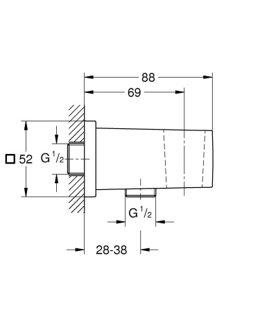 26370000 GROHE Euphoria Cube Подключение для душевого шланга с держателем для душа