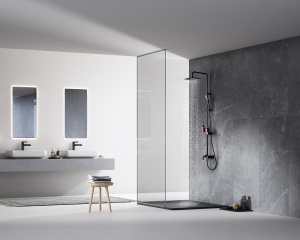 Смеситель Lemark Tropiс LM7002BL для ванны и душа с верхней душ. лейкой "Тропический дождь", черный в Сочи и Адлере Смеситель Lemark Tropiс LM7002BL для ванны и душа с верхней душ. лейкой "Тропический дождь", черный в Сочи и Адлере