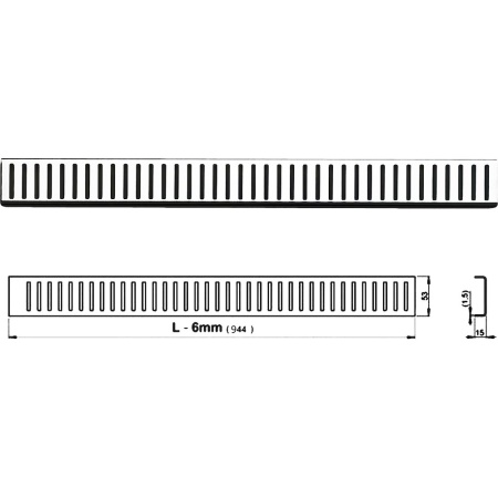 PURE-950L Решетка для водоотводящего желоба (Нержавеющая сталь глянцевая) в Сочи и Адлере