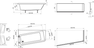 Ванна 10° с каркасом+слив+ панель передняя, левая 160*95 в Сочи и Адлере Ванна 10° с каркасом+слив+ панель передняя, левая 160*95 в Сочи и Адлере