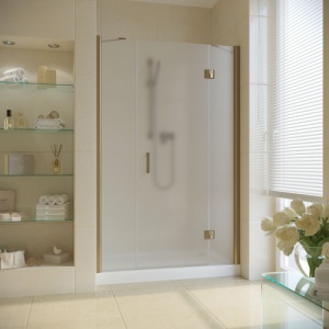 Дверь в душевой проем AFP-F 150 05 10 профиль бронза, стекло сатин ПРАВАЯ