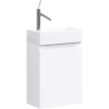 ЛЕОН-МP Тумба подвесная, белая с раковиной ЮМАН 40 (Ш40хВ60хГ22)