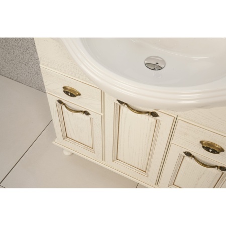 ЖЕРОНА 105 тумба-умывальник белое золото БЕЗ раковины в Сочи и Адлере