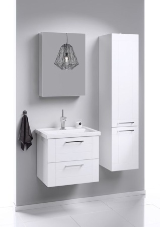 МАНЧЕСТЕР 60 Тумба подвесная, два ящика, белая с раковиной ФОСТЕР 60 (Ш61хВ55хГ41) MAN01062+Фостер 60 в Сочи и Адлере