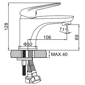 Смеситель для раковины, шаровый, бронза (латунь) Ledeme H48C L1048C в Сочи и Адлере