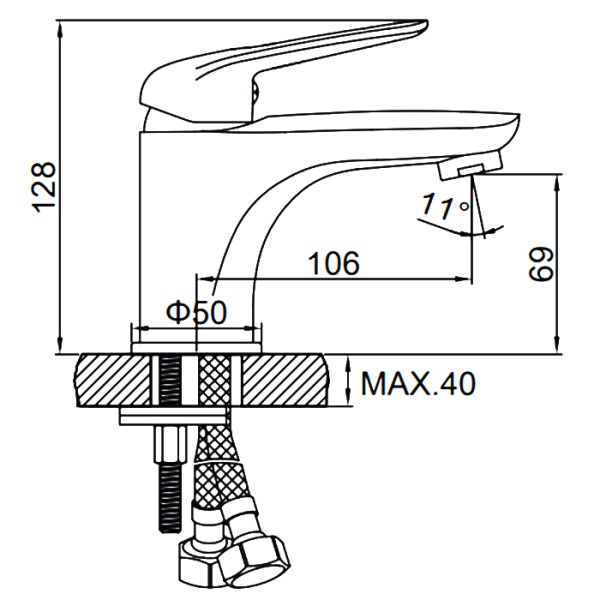 Смеситель для раковины, шаровый, бронза (латунь) Ledeme H48C L1048C в Сочи и Адлере