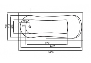 Акриловая прямоугольная ванна UNO 160x75 белая в Сочи и Адлере Акриловая прямоугольная ванна UNO 160x75 белая в Сочи и Адлере
