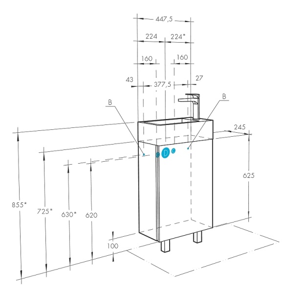 Эмма Тумба 447,5х625х245 белый/дуб Навара) (раковина приобретается отдельно Эрис 46) в Сочи и Адлере Эмма Тумба 447,5х625х245 белый/дуб Навара) (раковина приобретается отдельно Эрис 46) в Сочи и Адлере