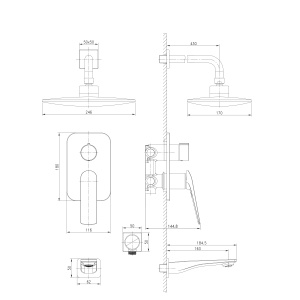 Смеситель Lemark Allegro LM5922CW для ванны и душа встраиваемый с доп. 1-функц. лейкой, хром/белый в Сочи и Адлере Смеситель Lemark Allegro LM5922CW для ванны и душа встраиваемый с доп. 1-функц. лейкой, хром/белый в Сочи и Адлере