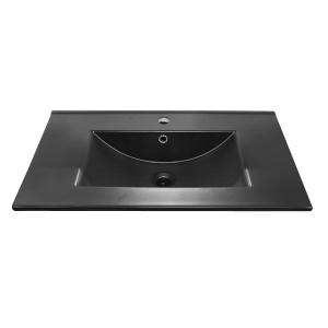 COMFORTY Тумба-умывальник "Бредфорд-75" дуб темный с раковиной COMFORTY 75E черная матовая в Сочи и Адлере COMFORTY Тумба-умывальник "Бредфорд-75" дуб темный с раковиной COMFORTY 75E черная матовая в Сочи и Адлере