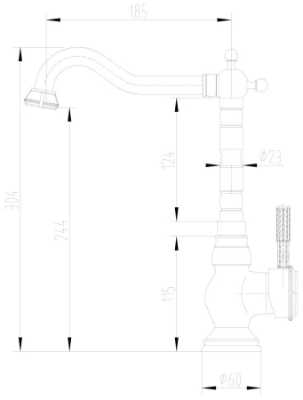 Смеситель Lemark Jasmine LM6645ORB для кухни с высоким поворотным изливом, черная бронза в Сочи и Адлере