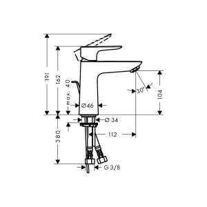 71710000 HG Talis E Смеситель для раковины 110, однорычажный, со сливным гарнитуром в Сочи и Адлере 71710000 HG Talis E Смеситель для раковины 110, однорычажный, со сливным гарнитуром в Сочи и Адлере