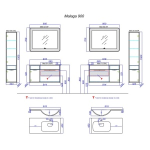 MALAGA 90 Тумба подвесная цвет крафт тёмный, ПРАВАЯ с раковиной MALAGA 90 (Ш92хВ52хГ45) в Сочи и Адлере MALAGA 90 Тумба подвесная цвет крафт тёмный, ПРАВАЯ с раковиной MALAGA 90 (Ш92хВ52хГ45) в Сочи и Адлере