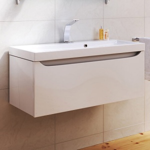 ВЕРОНА 80 Тумба подвесная в цвете белый глянец с одним выдвижным ящиком и полкой, скрытой за фасадом, с умывальником из литьевого мрамора ИНФИНИТИ 80  ВЕРОНА 80 Тумба подвесная в цвете белый глянец с одним выдвижным ящиком и полкой, скрытой за фасадом, с умывальником из литьевого мрамора ИНФИНИТИ 80