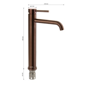 MAGNUS - Смеситель на раковину высокий, литой корпус по медь, изогнутый излив, из нержавеющей стали марки 304 в Сочи и Адлере MAGNUS - Смеситель на раковину высокий, литой корпус по медь, изогнутый излив, из нержавеющей стали марки 304 в Сочи и Адлере