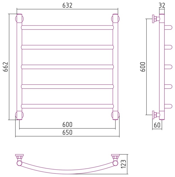 ГАЛАНТ+ полотенцесушитель 600х600 в Сочи и Адлере ГАЛАНТ+ полотенцесушитель 600х600 в Сочи и Адлере