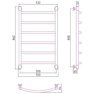 ГАЛАНТ+ полотенцесушитель 800*500 состаренная бронза  в Сочи и Адлере ГАЛАНТ+ полотенцесушитель 800*500 состаренная бронза  в Сочи и Адлере