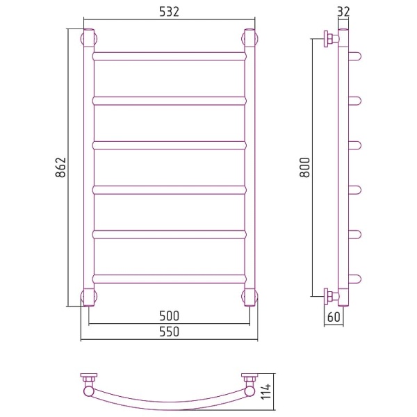 ГАЛАНТ+ полотенцесушитель 800*500 состаренная бронза  в Сочи и Адлере ГАЛАНТ+ полотенцесушитель 800*500 состаренная бронза  в Сочи и Адлере